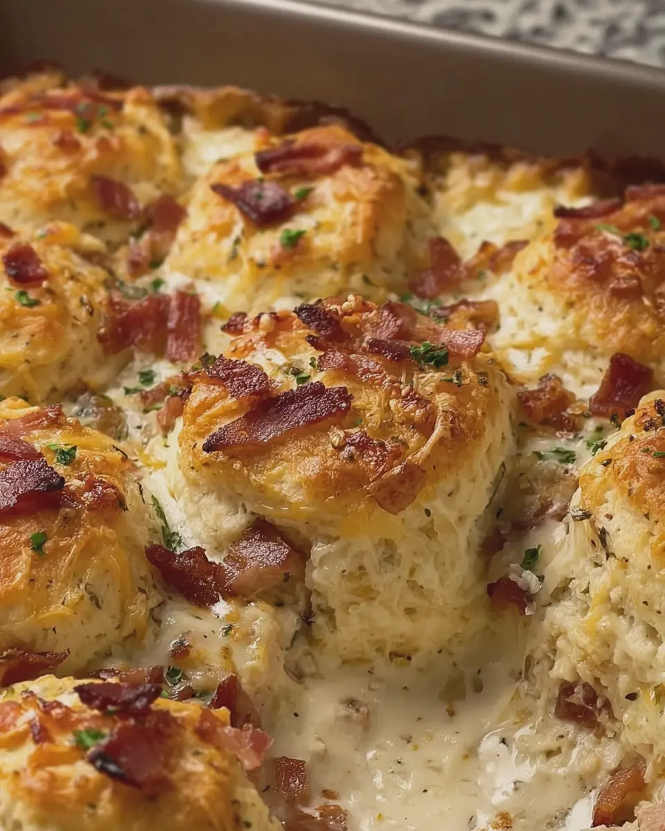 Million Dollar Garlic Parmesan Casserole: Easy Turkey Bacon Delight