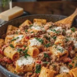 Creamy Ricotta Tomato Beef Rigatoni