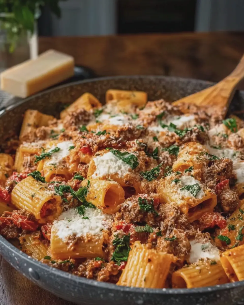 Creamy Ricotta Tomato Beef Rigatoni: A Comforting Weeknight Delight