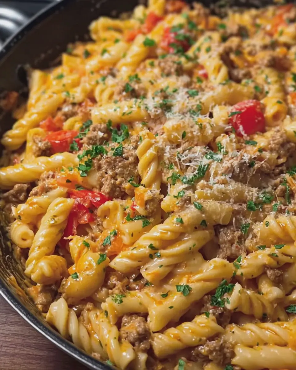Rotel Pasta Skillet: Easy Comfort Food with Turkey Bacon and Chicken Ham