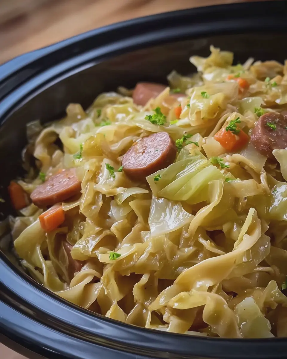 Crockpot Cabbage and Noodles: A Cozy Turkey Bacon Delight