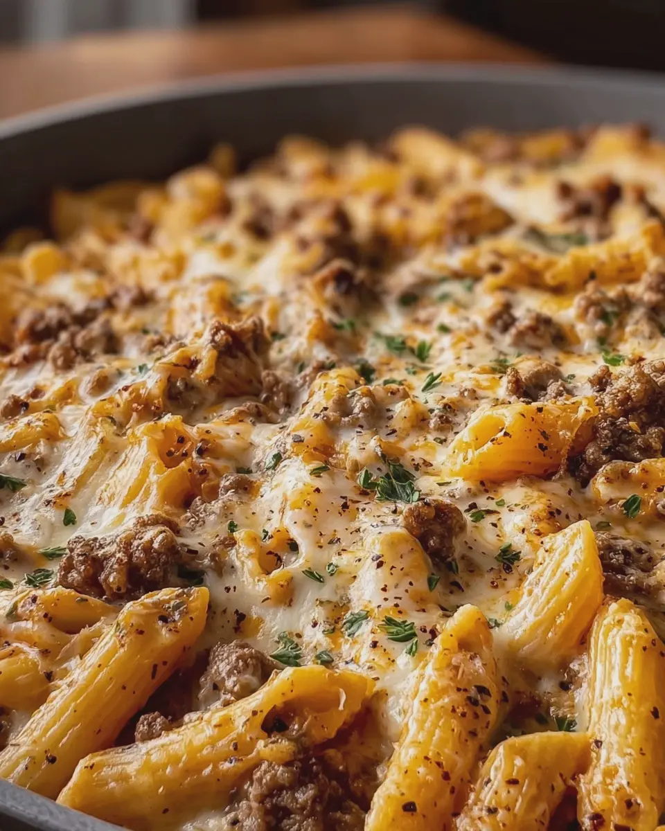 Cheesy Cheddar and Monterey Jack Beef Penne: The Ultimate Comfort Dish