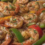 Garlic Butter Seafood Skillet with Shrimp, Peppers and Onions