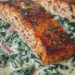 Creamy Boursin Salmon with Spinach