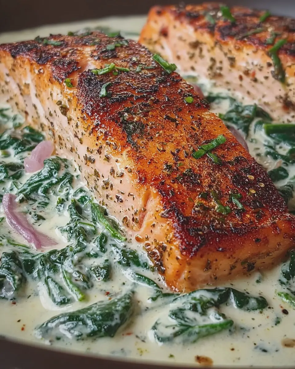 Creamy Boursin Salmon: Indulgent Spinach & Turkey Bacon Delight