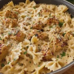 Cajun Chicken Bowties in Creamy Garlic Alfredo