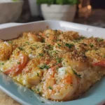 Cheesy Garlic Shrimp Bake