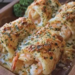 Garlic Parmesan Shrimp Seafood Roll Ups