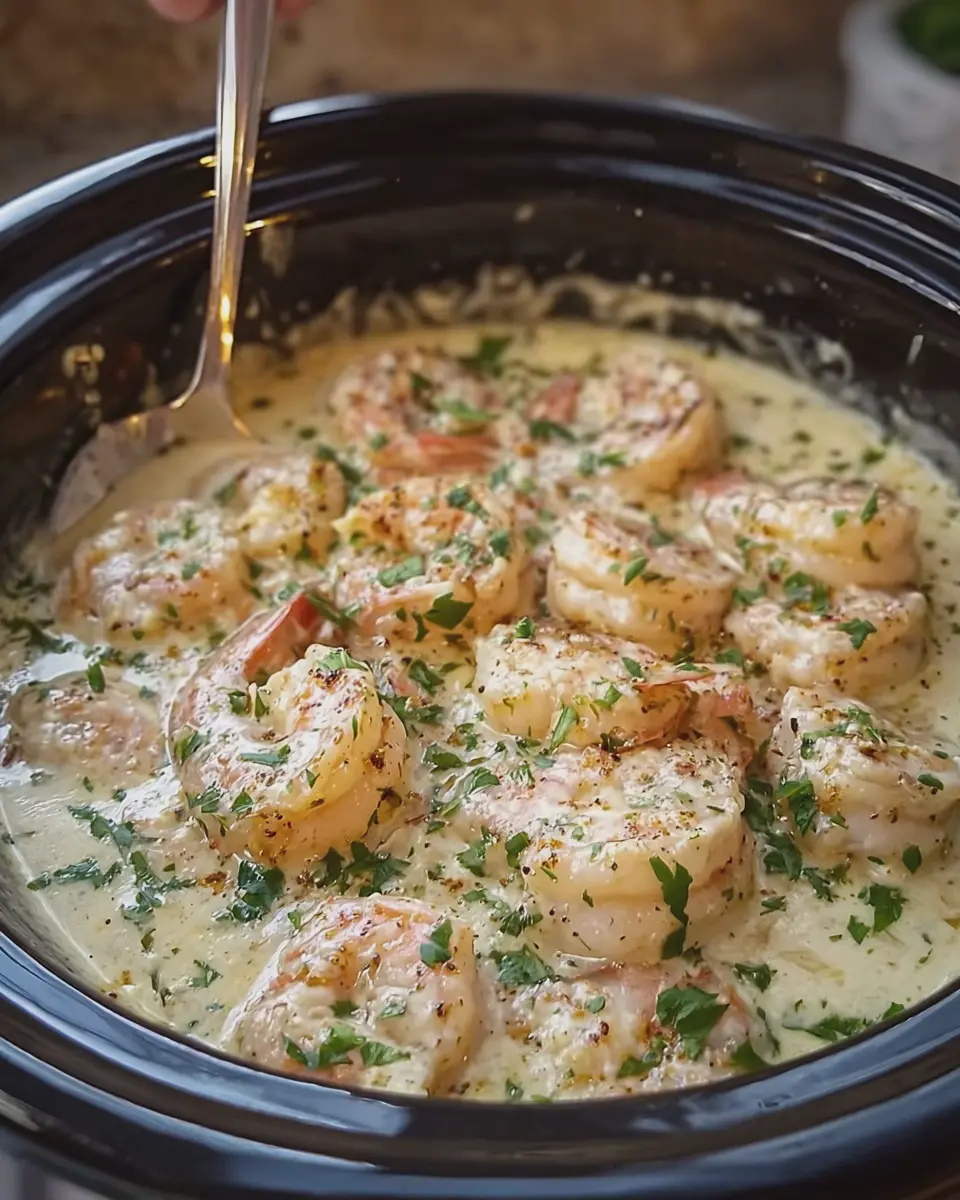 Creamy Slow Cooker Garlic Parmesan Shrimp: An Easy Indulgence for Dinner