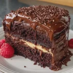 Chocolate Cream-Filled Fudge Cake