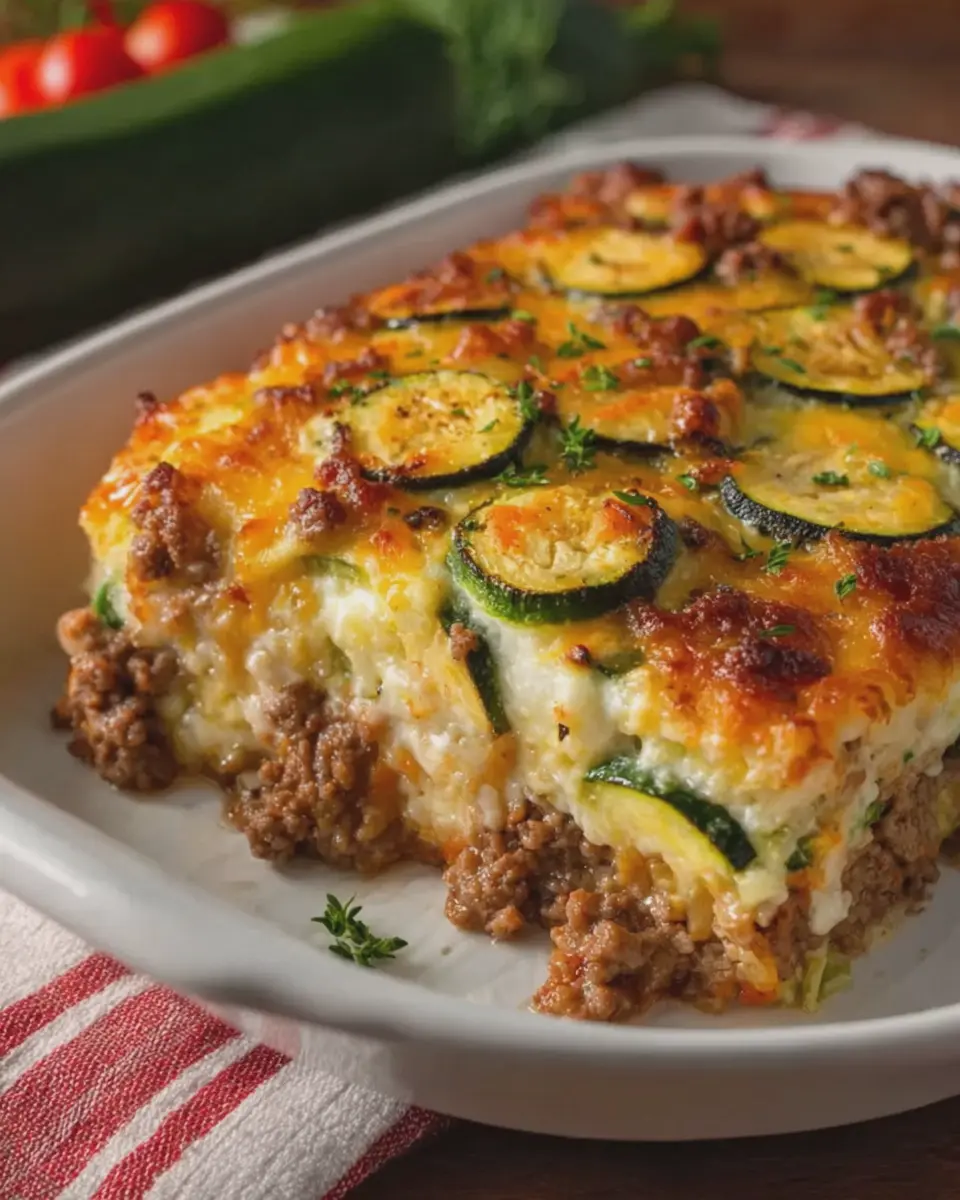 Zucchini Hamburger Casserole: Easy Recipe with Turkey Bacon Magic
