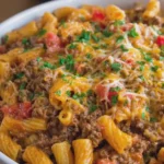 Crockpot Cheesy Taco Beef Pasta