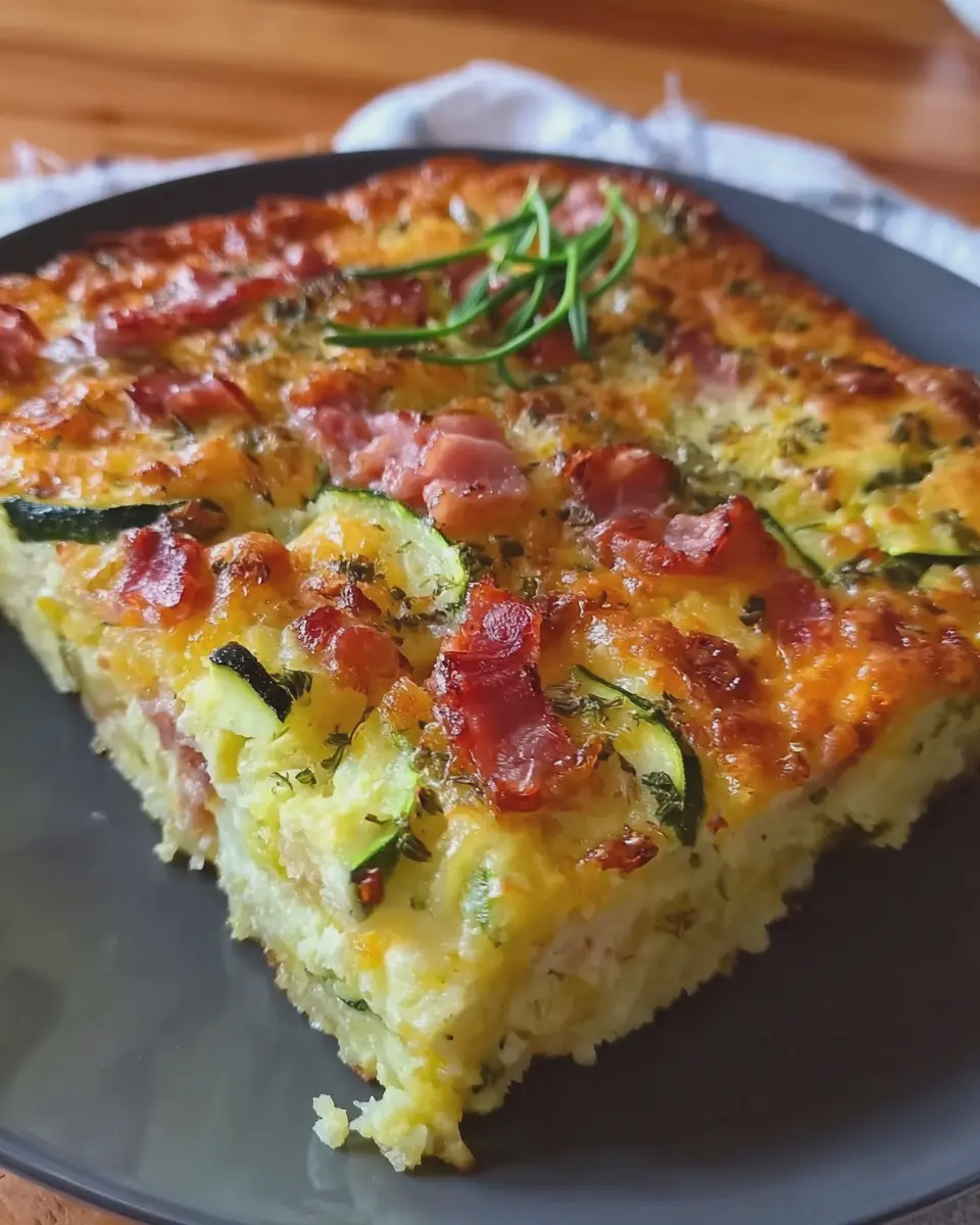 Australian Classic Zucchini Slice with Turkey Bacon Made Easy