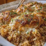 French Onion Chicken and Rice Bake