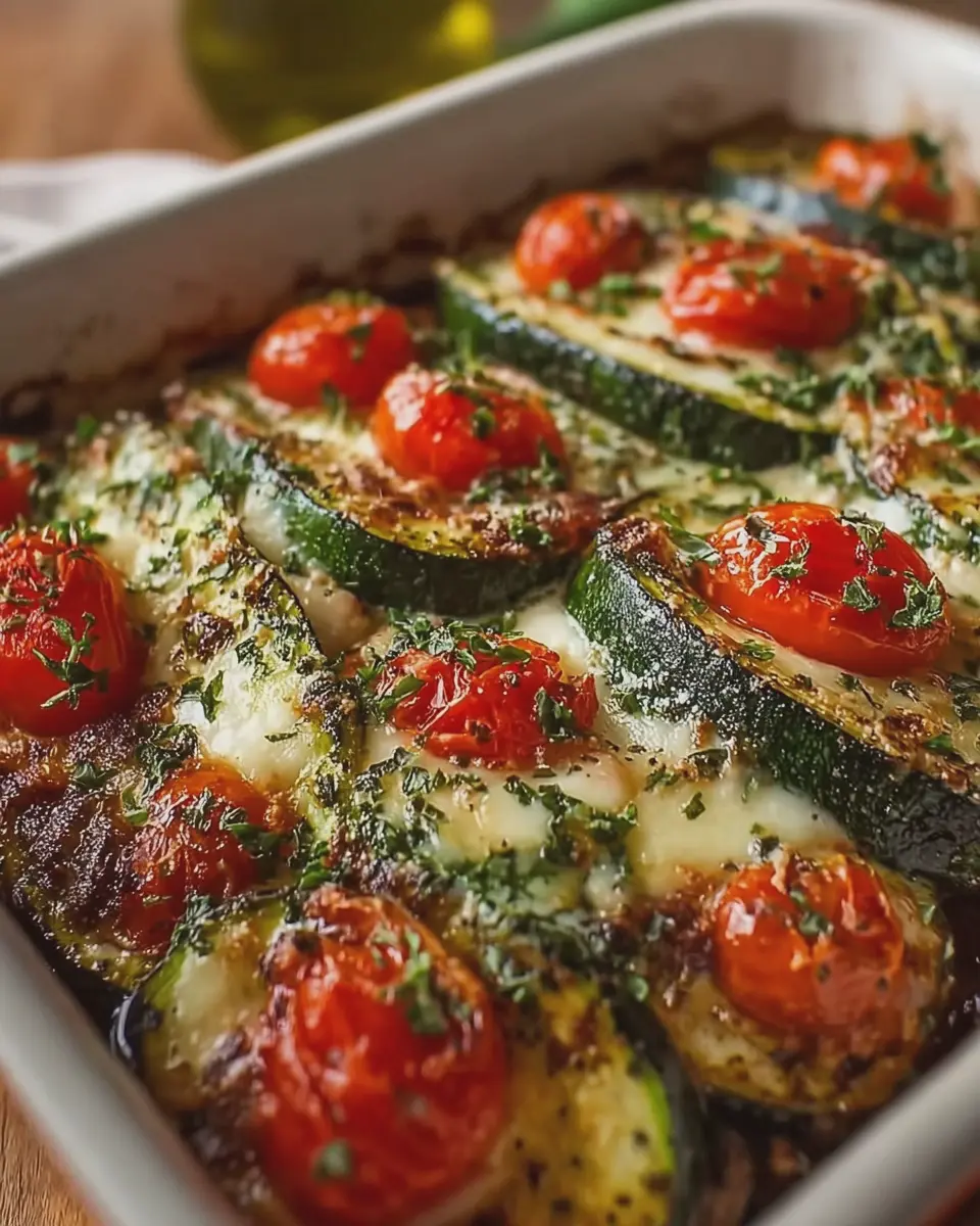 Mediterranean Baked Zucchini: Easy Mozzarella &amp; Tomato Delight