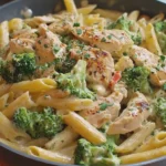 Creamy Garlic Chicken Broccoli Penne
