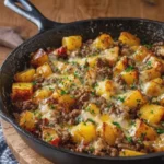 Creamy Ground Beef and Potatoes Skillet