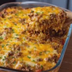 Cheesy Cabbage Beef Casserole