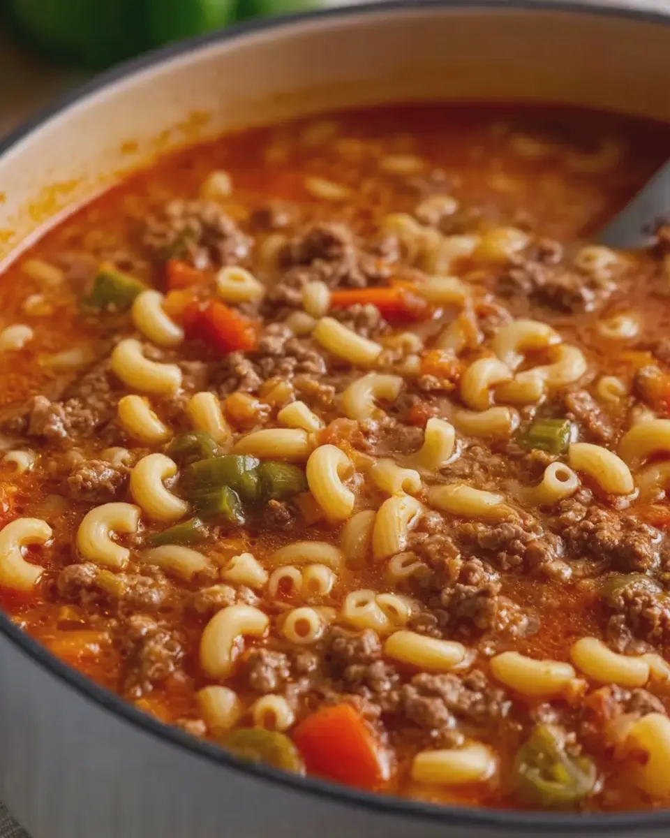 American Chop Suey Soup: Easy Comfort with Turkey Bacon and Chicken Ham