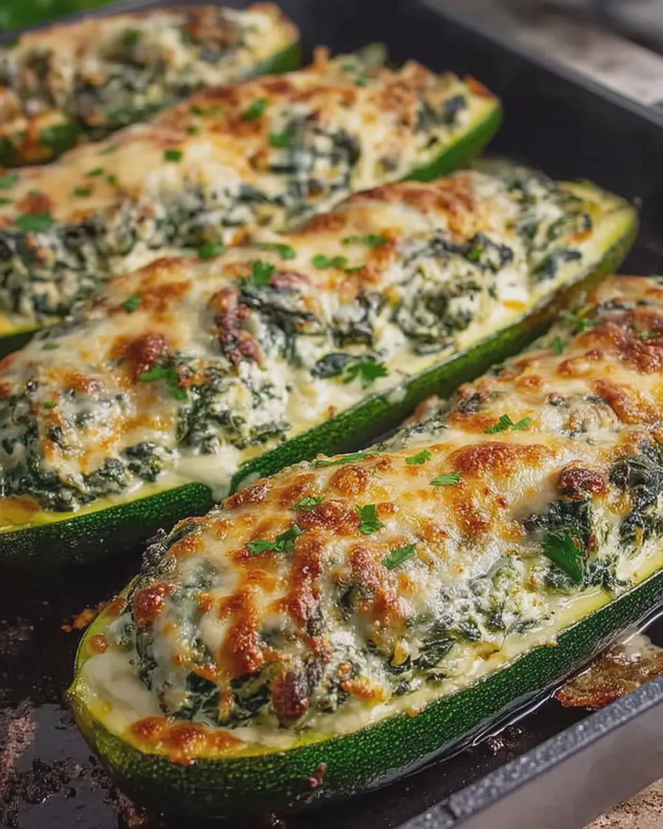 Creamy Spinach and Cheese Stuffed Zucchini Boats for Easy Weeknight Meals