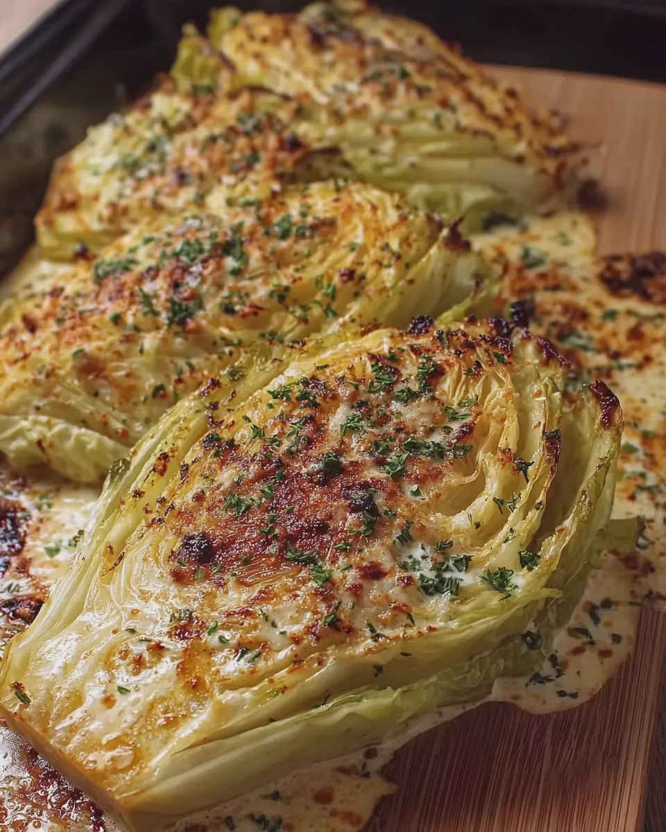 Creamy Baked Cabbage Wedges with Turkey Bacon: A Comforting Delight