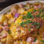 Slow Cooker Cheesy Chicken Ham and Potatoes