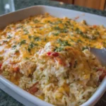 Creamy Queso Chicken and Rice Casserole