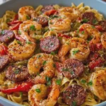 Cajun Shrimp and Smoked Beef Sausage Pasta