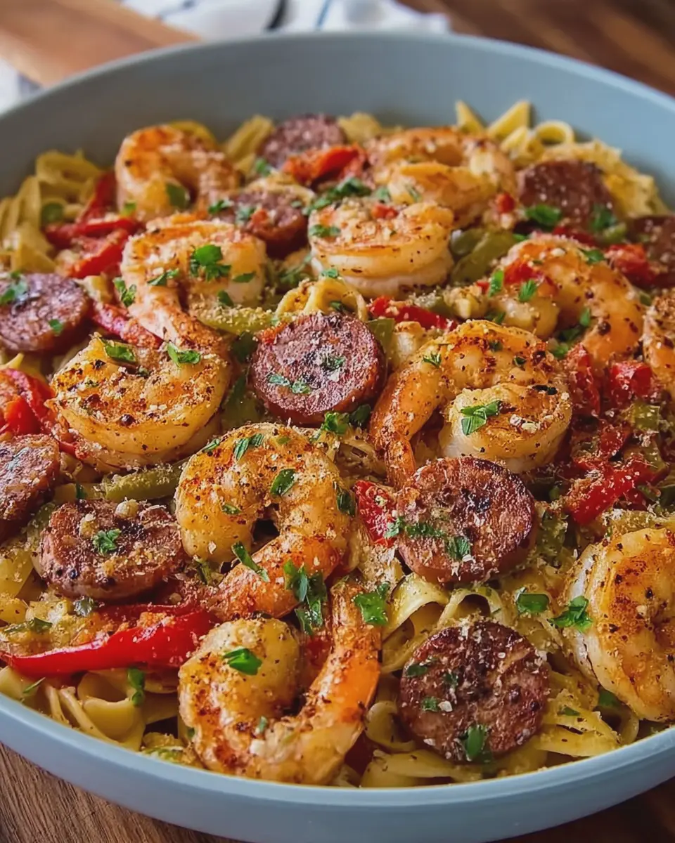 Cajun Shrimp and Smoked Beef Sausage Pasta: A Bold, Flavorful Delight