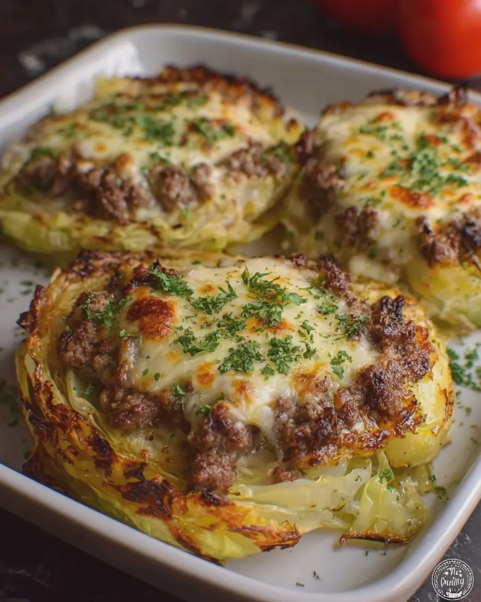 Cheesy Baked Cabbage Steaks with Ground Beef: Easy and Delicious