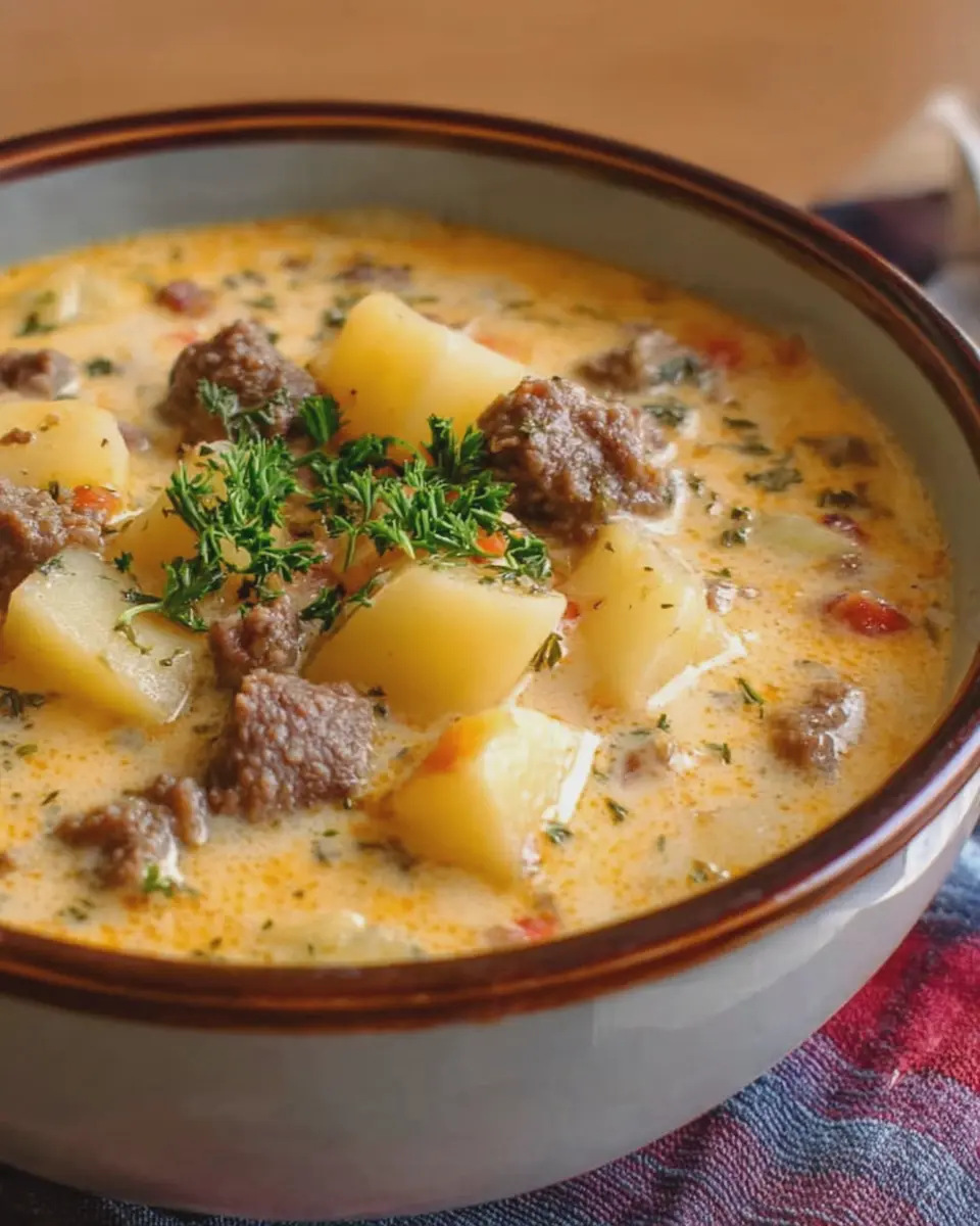 Creamy Beef and Potato Soup: The Best Comforting Delight