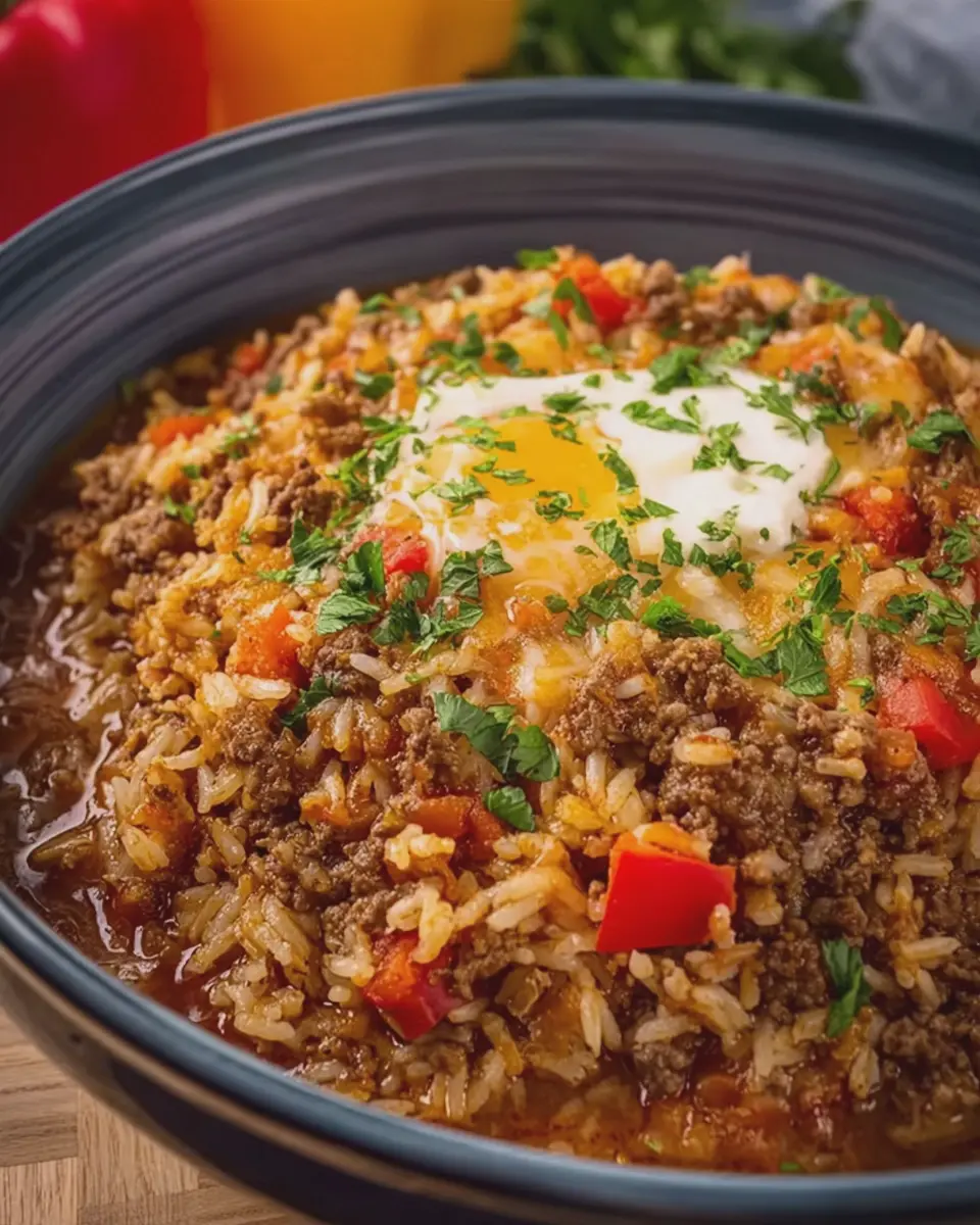 Slow Cooker Texas Hash: Easy Ground Beef and Rice Comfort Food