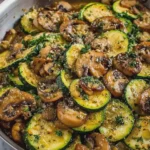 Garlic Butter Zucchini and Sautéed Mushrooms