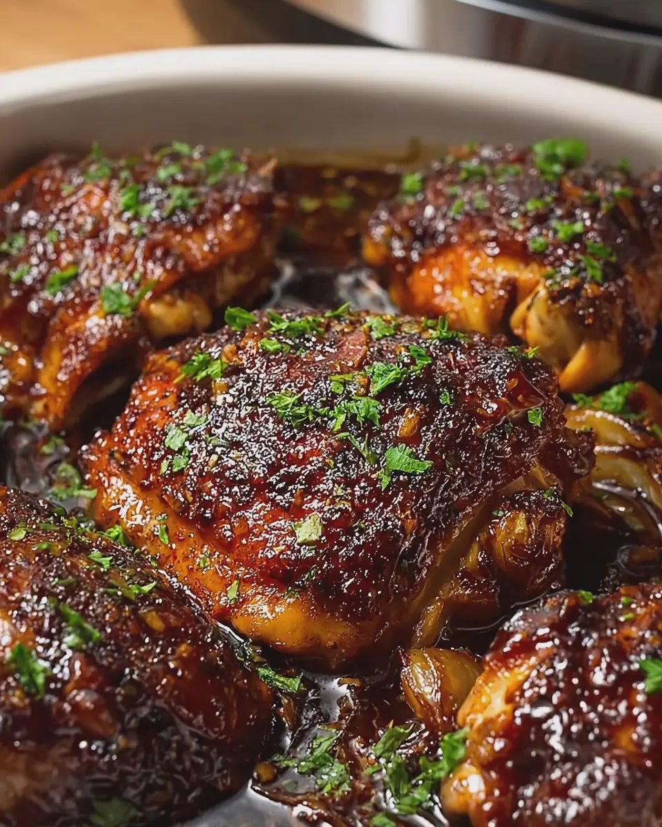 Slow Cooker Sticky Garlic Chicken Thighs: Easy Family Favorite!