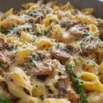 Cheesy French Onion Beef and Mushroom Shell Pasta
