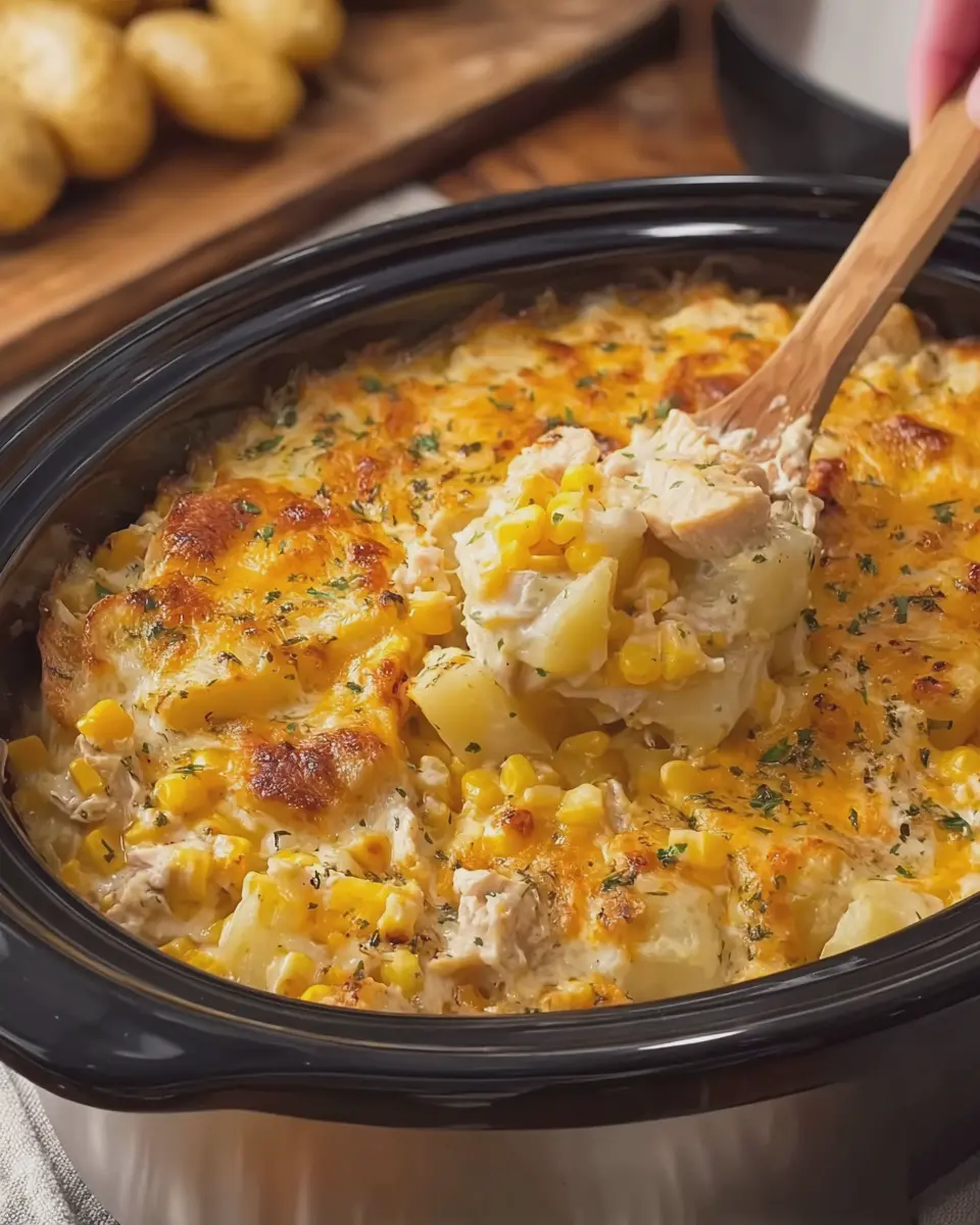 Cheesy Chicken Potato Casserole with Corn: Easy Comfort Food