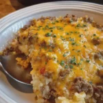 Crockpot Cheesy Beef and Hash Brown Casserole