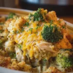 Slow Cooker Cheesy Chicken and Broccoli Stuffing Bake