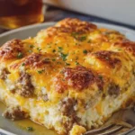 Golden Buttermilk Biscuit and Cheesy Sausage Breakfast Bake