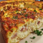Easy Crustless Chicken Ham and Cheese Quiche