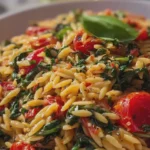 Spinach and Tomato Orzo Pasta