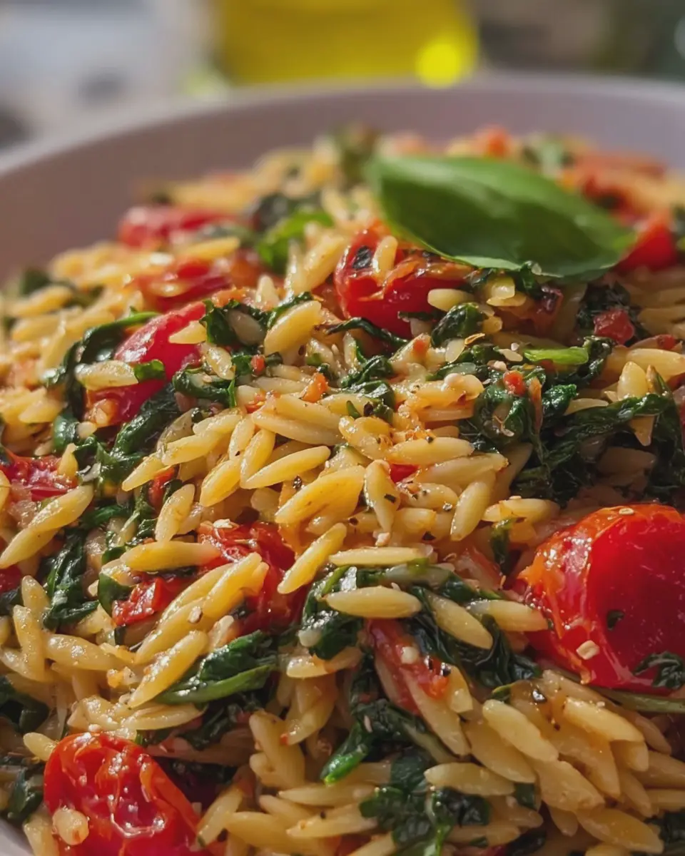 Spinach and Tomato Orzo Pasta: A Simple and Delicious Delight