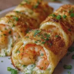Cheesy Garlic Shrimp Roll Ups