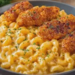 Copycat Applebee's Four-Cheese Mac & Cheese with Honey Pepper Chicken Tenders