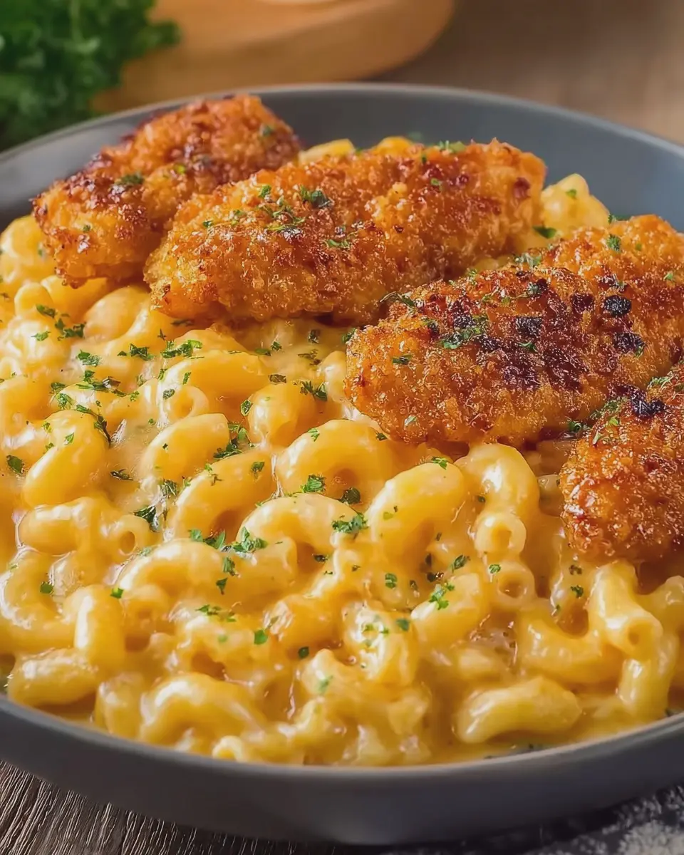 Copycat Applebee’s Four-Cheese Mac &amp; Cheese with Honey Pepper Chicken Tenders Made Easy