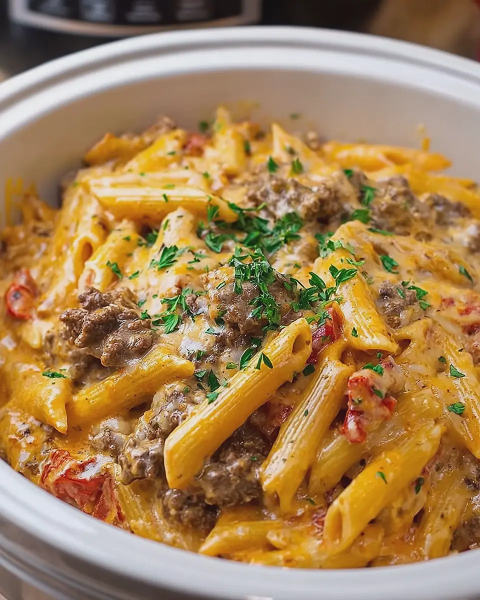 Crockpot Creamy Cheesy Beef Penne: An Easy Family Delight