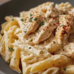 Creamy Chicken Penne with Garlic Butter in Cream Cheese Sauce