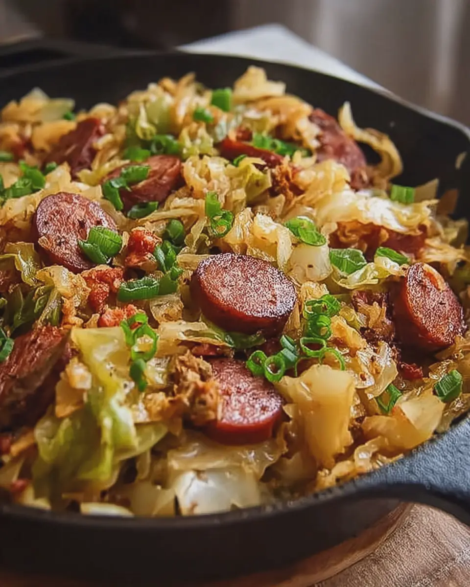 Southern Cabbage and Beef Sausage Skillet: A Quick and Easy Delight