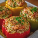 Southern Cajun Seafood Stuffed Bell Peppers with Creamy Rice