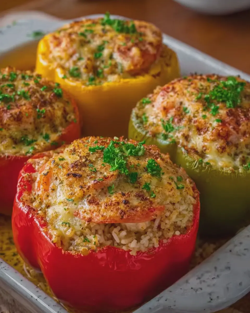 Southern Cajun Seafood Stuffed Bell Peppers with Creamy Rice Bliss